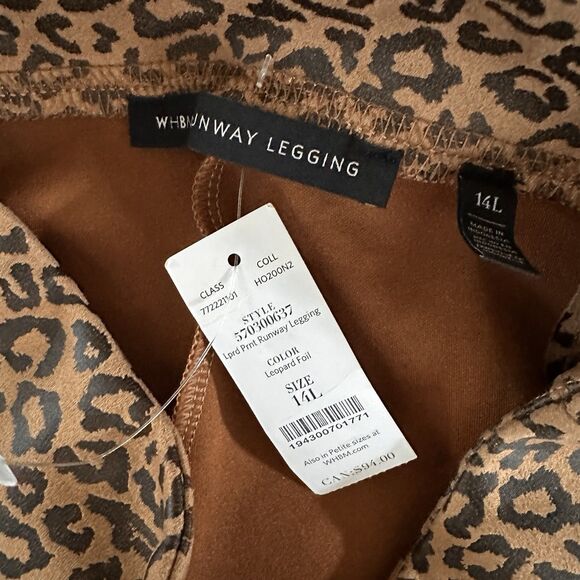 WHBM White House Black Market Runway legging Size 14 Long Leopard print women’s - Picture 3 of 5
